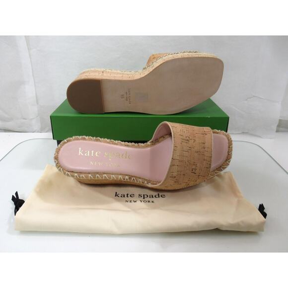Kate Spade New York Cosette Slide Espadrille Wedge Sandals Cork Natural Size 9 - Picture 7 of 7